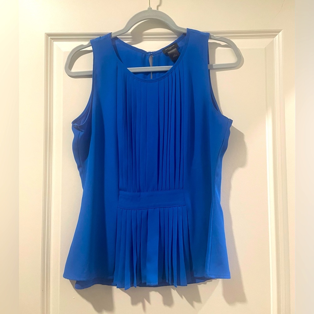 Ann Taylor Cobalt Blue Sleeveless Blouse